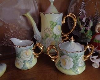 Vintage hand-painted tea set