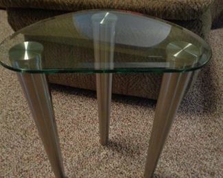 Stackable Glass and Chrome tables