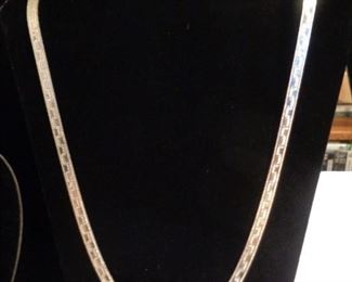 sterling silver herringbone necklace