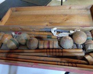 vintage croquet set in box
