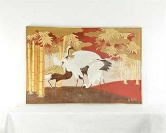 Abstract Cranes Painting By Lee Reynolds