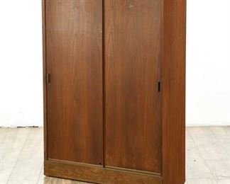 Walnut Cabinet With Sliding Doors, C.1965
