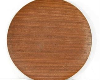 Round Mid-Century Teak Plate