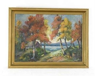 Impressionist California Landscape Oil Painting, 1939