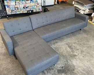 Gray Sectional Sofa/Queen Size Foldout Bed