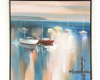 Impressionist Sailboats Painting By Wilfred Lang