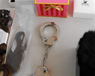 Rhinestone studded handcuffs with 2 keys! 50 shades of?