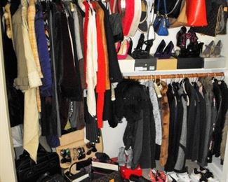 Amazing Couture collection in the bedroom and some great name brand casual wear in the garage   