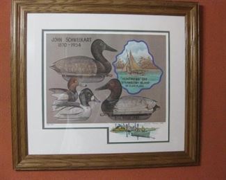 Jon Sweikart decoy print by Bill Rose with remark
