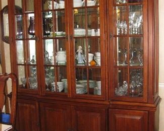 Cherry dining breakfront hutch