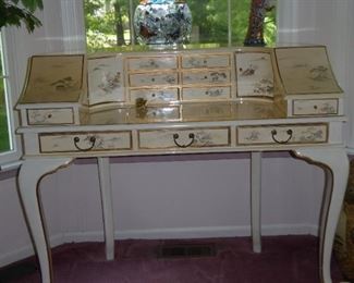 Asian  inspired writing desk.   Exquisite.   48”l x 20”d x 40”h