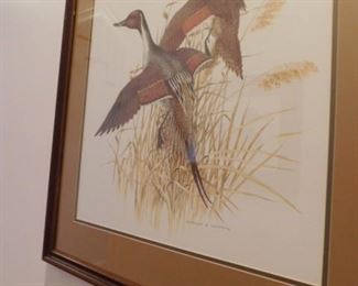 Framed and signed duck print