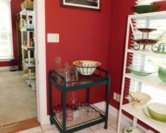 Cocktail cart with glasses 