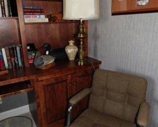 Desk Chair, lamp, and  decorative accessories