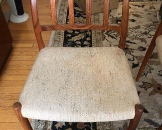 One of Eight Mid Century Chairs Two Arm Danish 