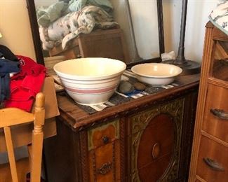 Dresser and Mixing Bowls