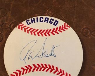 Chicago Cubs Sticker Signed Ron Santos