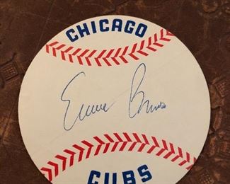 Chicago Cubs Ernie Banks Signature on Sticker