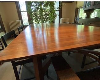 Sleek midcentury design-Thomas Moser solid walnut gorgeous dining table with 2 leaves. $5000 (additional pads purchased for $475)
