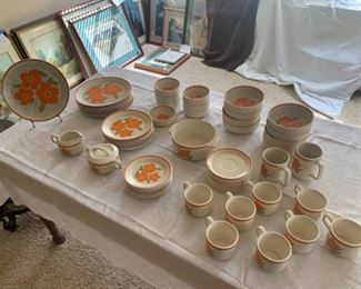 1970s Vintage Orange Fire Flower