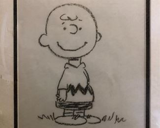 Original Charles Schultz signed Charlie Brown Peanuts