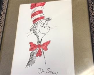 Original Dr Seuss Cat In The Hat signed artwork
