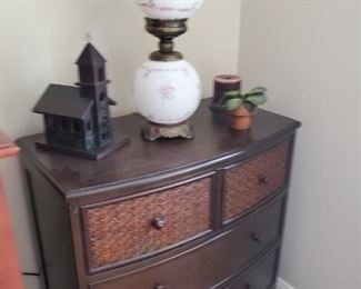 Fenton Lamp and Small Dresser