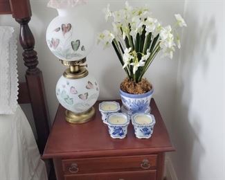 Butterfly Lamp and Nightstand