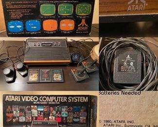Vintage 1980 Atari Video Computer System with 3 Games, original Box & Instructions 
