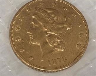 1878 Liberty Twenty Dollar Gold Coin