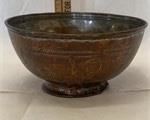 Antique Footed Copper Bowl
