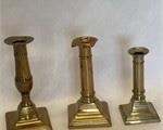 3 Vintage Brass Candlestick Holders