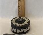 Vintage Black Jasperware Dresser Box