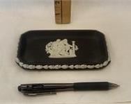 Vintage Black Jasperware Wedgwood Trinket Holder 