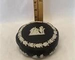 Vintage Black Jasperware Wedgwood Trinket Box 