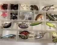 Container Full Top Water Lures Weights Skirts