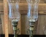 Large Antique Brass Candlestick Holders