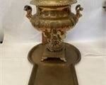 antique russian brass samovar hot water tea urn 