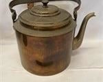 large antique english brass hot water tea kettle