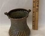 antique engraved brass handled jug india 