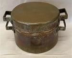 ANTIQUE HEAVY HANDLED CONTAINER W/ LID RUSSIAN 