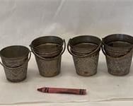 4 ANTIQUE RUSSIAN PAILS, CUPS