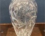 LARGE CUT GLASS ETCHED VASE

