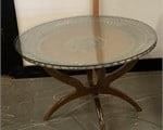 ANTIQUE METAL ETCHED TRAY TABLE W/ STAND
