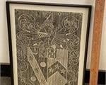 VINTAGE COAT OF ARMS BRASS RUBBING SPANISH NIGHT
