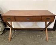 3 DRAWER DESK W/ METAL PULLS CLEAN
