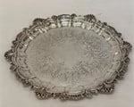 ANTIQUE ROUND SHEFFIELD ENGLAND TRAY 11"
