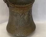 ANTIQUE LARGE ENGRAVED TURKISH HEAVY METAL JUG
