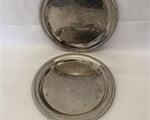 2 VINTAGE ROUND TRAYS