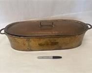 ANTIQUE COPPER & BRASS VEG. STEAMER W/ TRAY 1700'S

